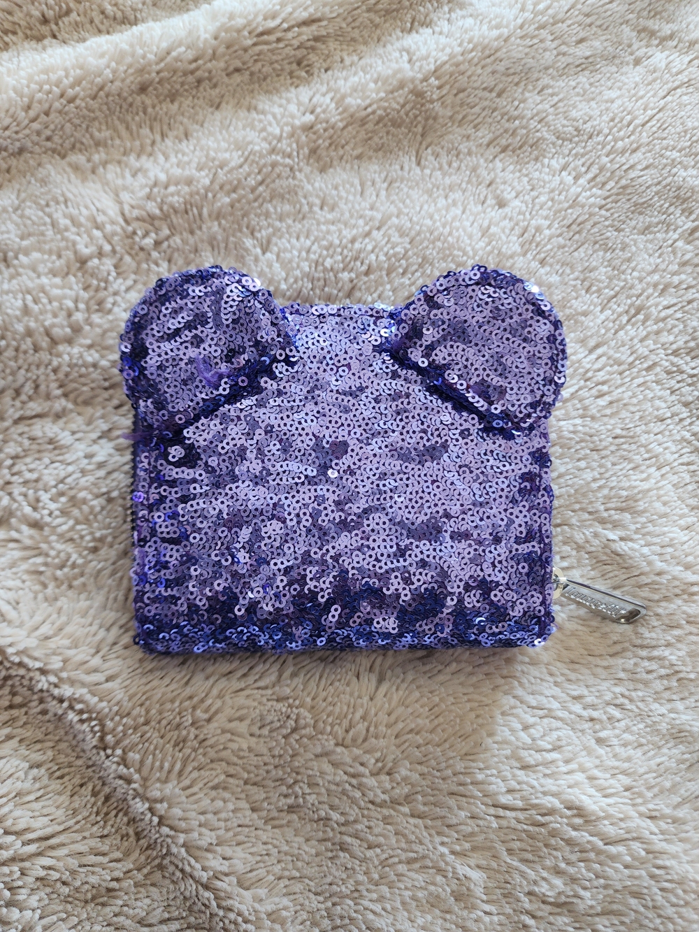 Loungefly Disney Parks Purple Sequin Mouse-Ear Mini Backpack and Wallet Set - Picture 2 of 4